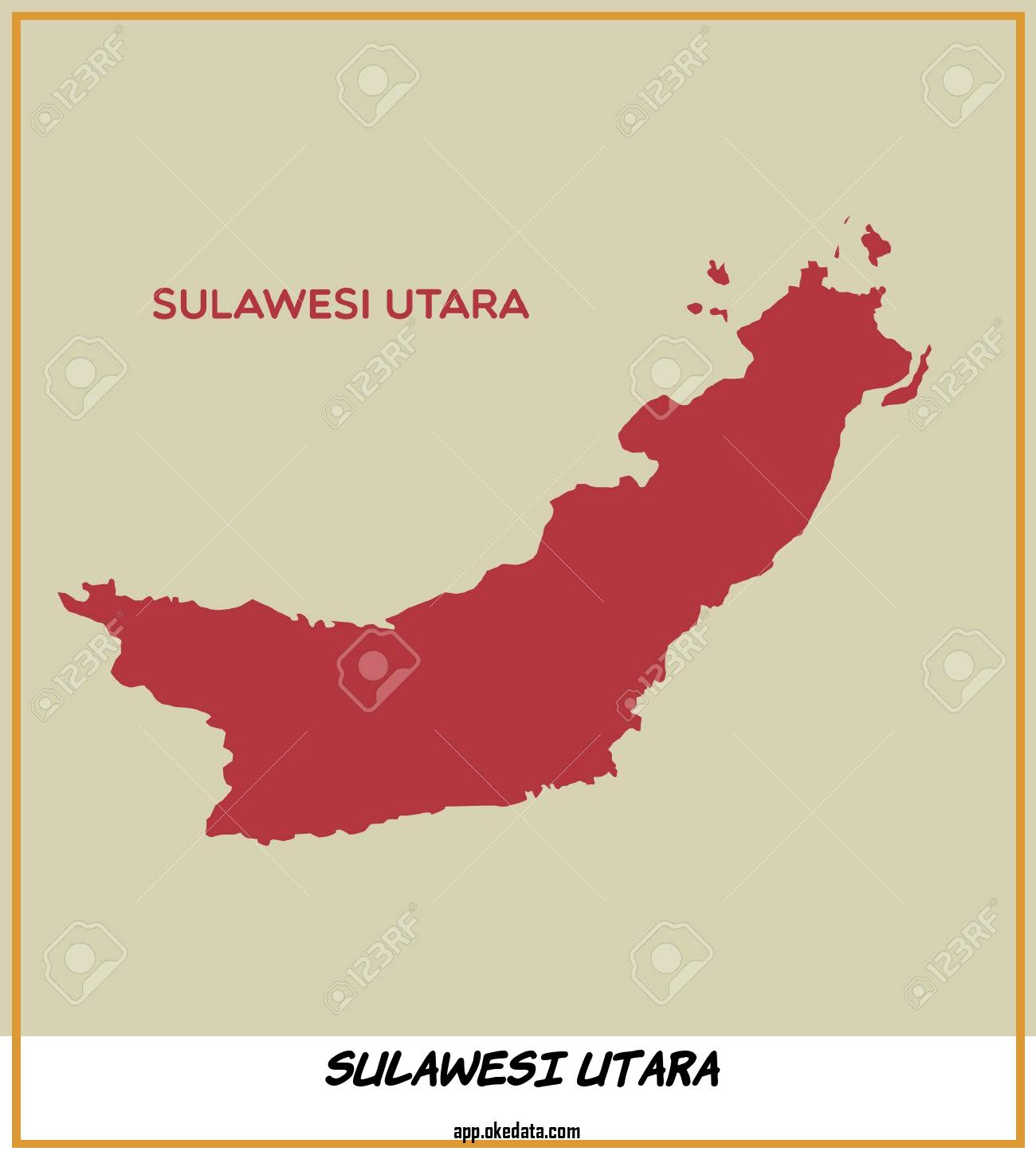 Informasi Kerja Untuk Wilayah Sulawesi Utara 2022. Sumber : Https://www.123rf.com/photo_52631736_map-of-sulawesi-utara.html