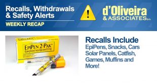 Personal Injury Lawyer Fall River Dans Weekly Recap Of Recalls withdrawals & Safety Alerts March 27 – April