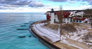 Small Business software In Benzie Mi Dans Point Betsie Lighthouse Photo Print, Beach, Lake Michigan, Clouds, Drone, Aerial, Benzie, Frankfort, Elberta, Traverse City, Wall Art