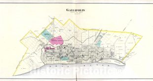 Vpn Services In Gallia Oh Dans Historic Map : Gallipolis (ohio), Ohio, 1877 Gallipolis, Gallia Co, Ohio, Vintage Wall Art : 50in X 24in